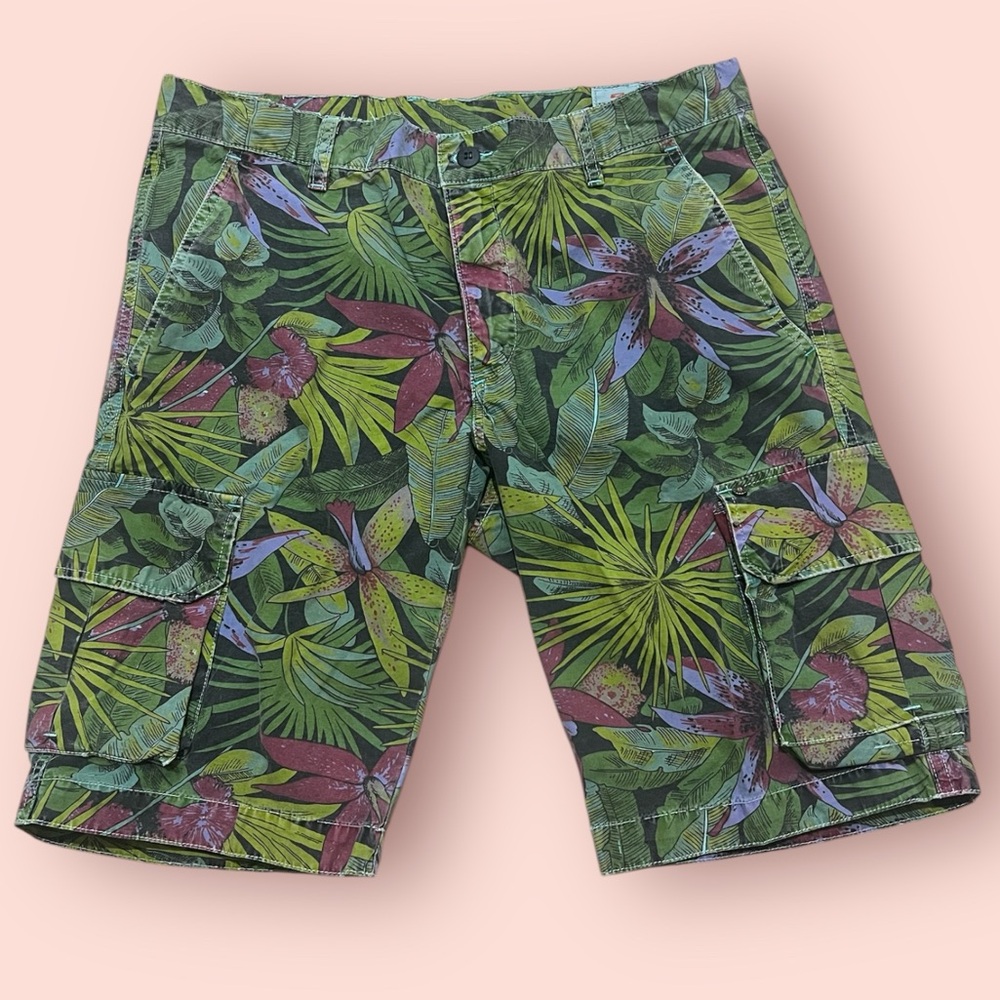Masons Men Cargo Shorts (Tropical Print)